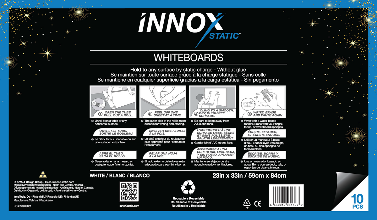 innoXstatic Label-10 Static Whiteboard  Sheets per Tube